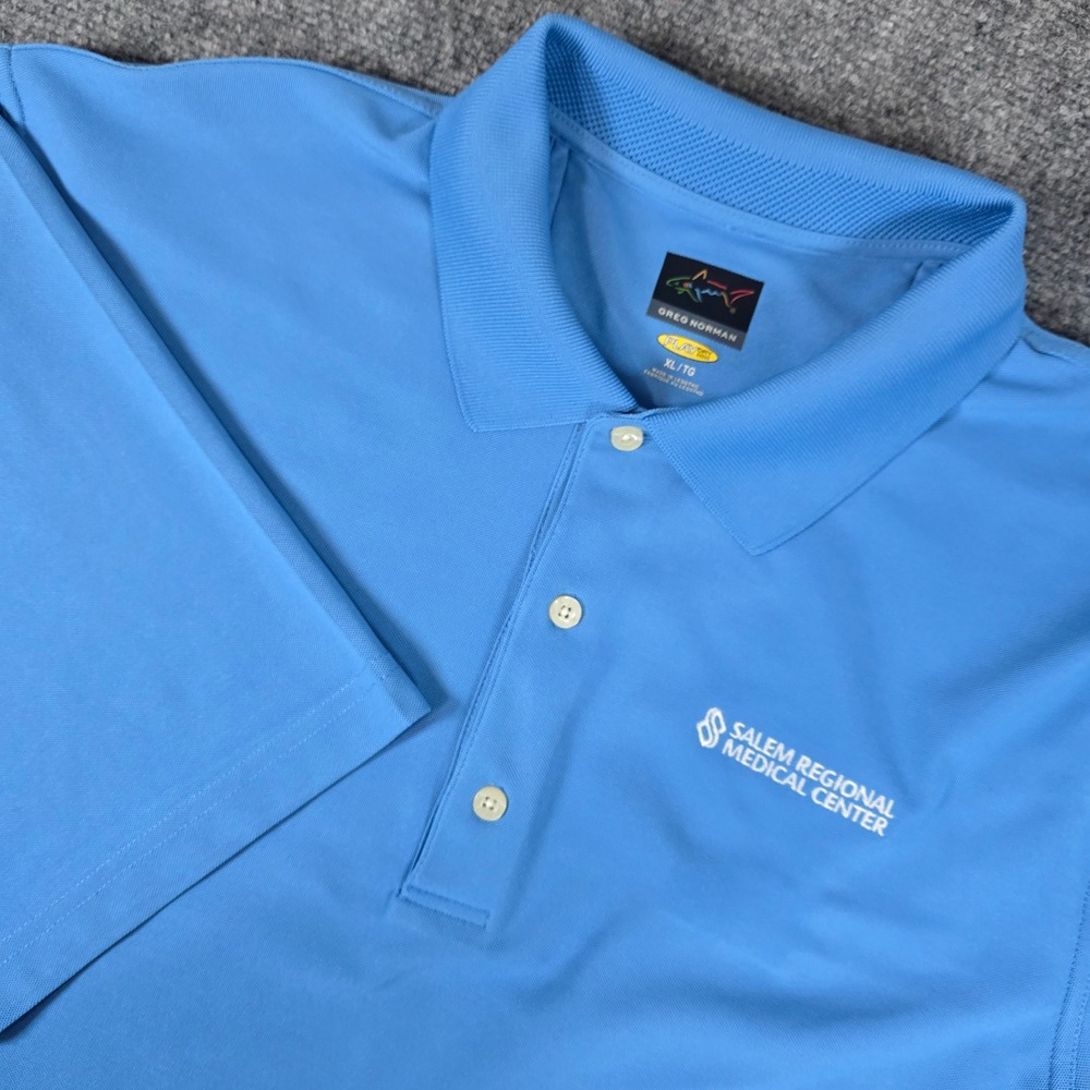 Greg Norman Golf Polo Shirt Mens XL Blue Salem Regional Medical Center PLAY DRY